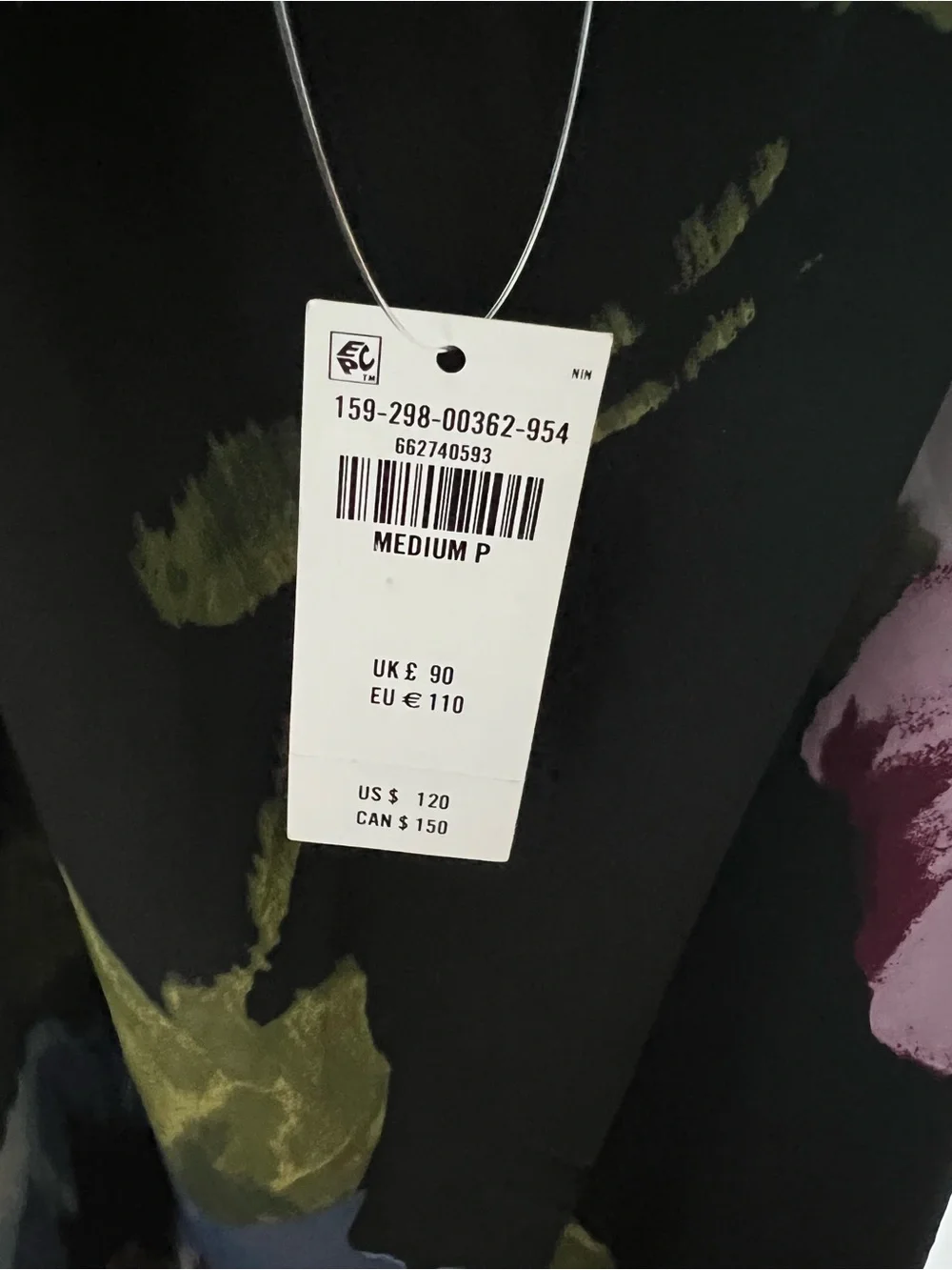 Abercrombie & Fitch Black Floral Slip Maxi Dress with Pink & Blue Blooms